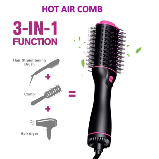 3 in 1 Portable One Step Hair Straightener Comb Professional 1000W Hot Air electric Brush Straightener Quality Hot Air Brush